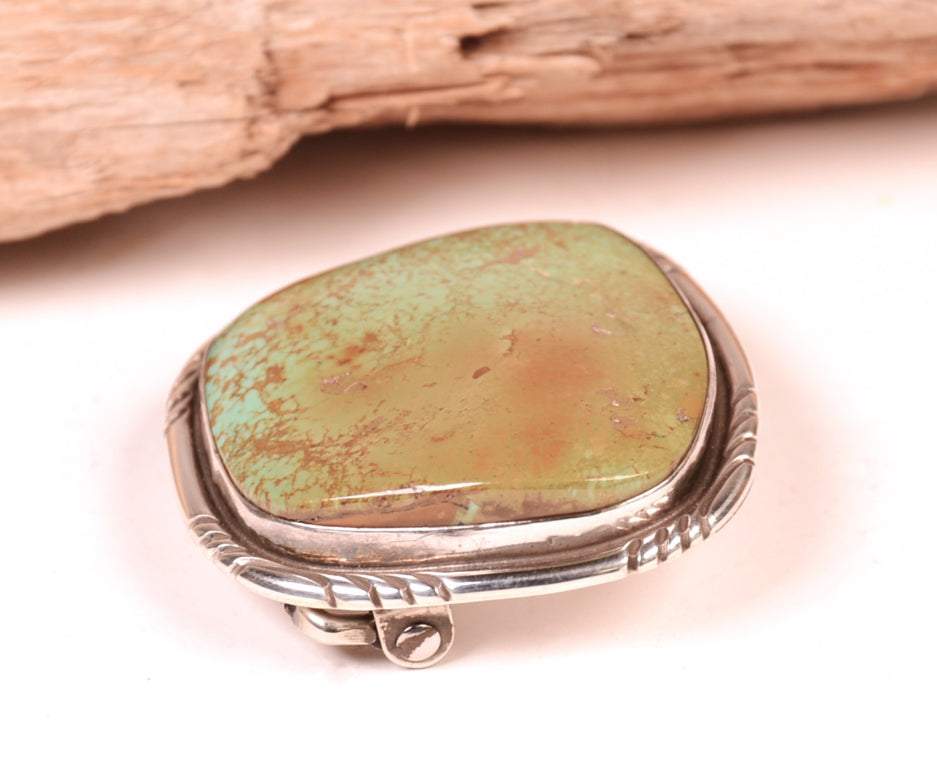 Navajo Sterling Silver and Royston Turquoise Belt Buckle