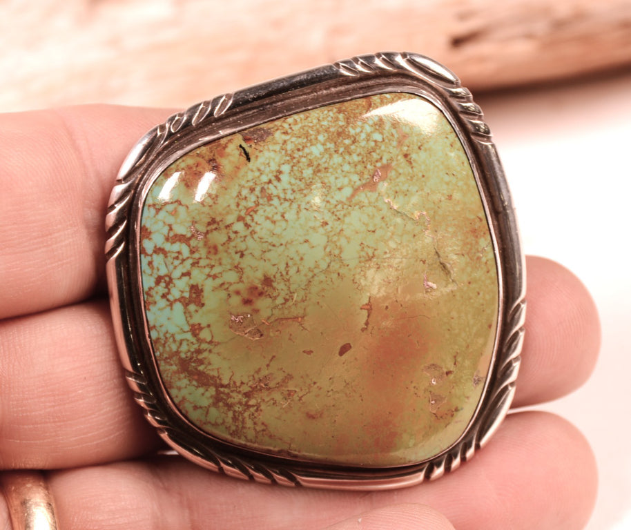 Navajo Sterling Silver and Royston Turquoise Belt Buckle