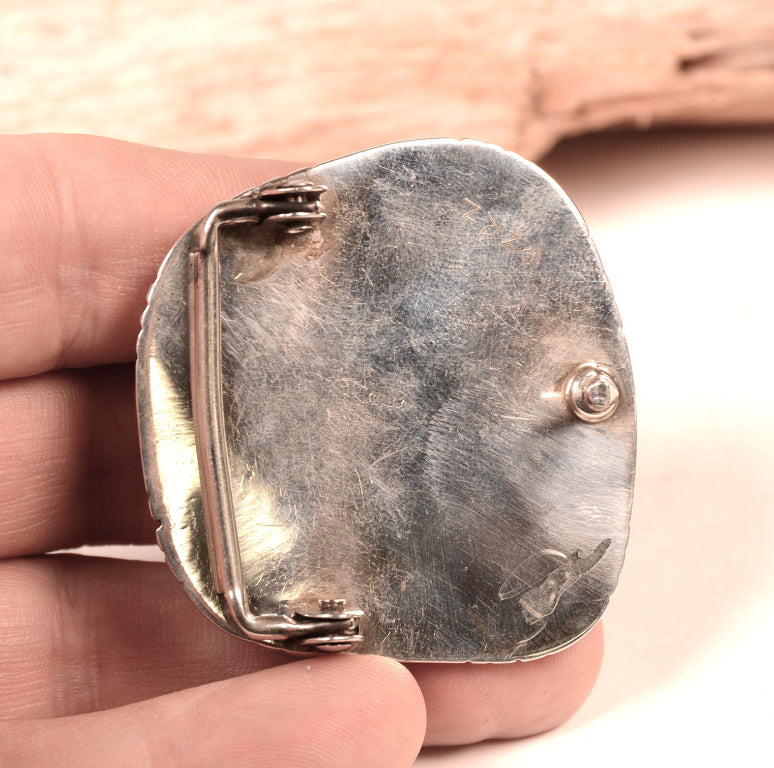 Navajo Sterling Silver and Royston Turquoise Belt Buckle