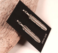 Navajo Sterling Silver Feathers Post Earrings