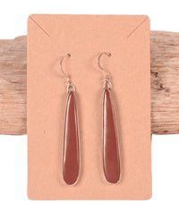 Navajo Sterling Silver Red Jasper Wire Earrings By L.B.
