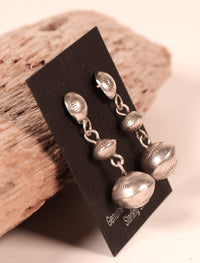 Navajo Sterling Silver Beads Post Earrings