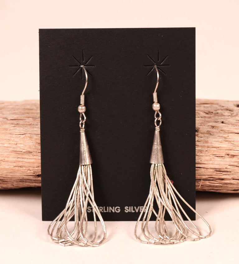 Navajo Sterling Liquid Silver Wire Earrings