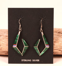 Navajo Sterling Silver with Inlay Wire Earrings