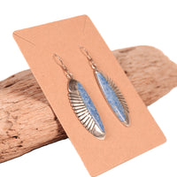 Navajo Sterling Silver Denim Lapis Wire Earrings