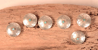 Navajo 6 Sterling Silver and Turquoise Button Covers