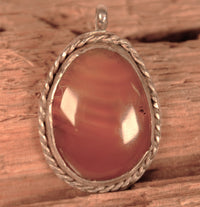 Navajo Sterling Silver Agate Pendant