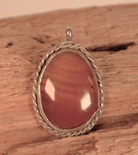 Navajo Sterling Silver Agate Pendant