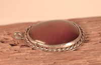 Navajo Sterling Silver Agate Pendant