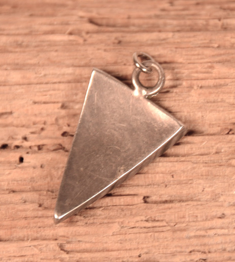 Navajo Sterling Silver and Turquoise Triangular Badger Paw Pendant