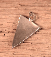 Navajo Sterling Silver and Turquoise Triangular Badger Paw Pendant