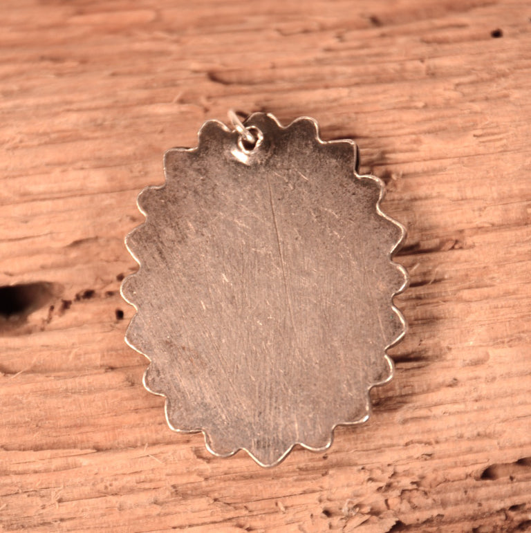 Navajo Sterling Silver 1 Turquoise Stone Pendant