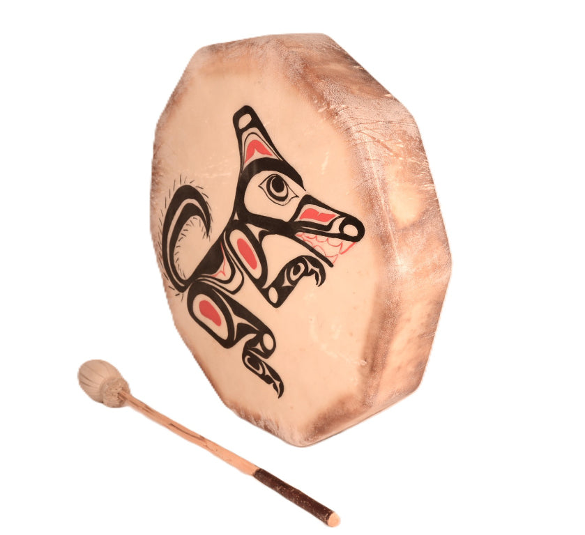 Northwest Coast Nootka Painted Hand Drum