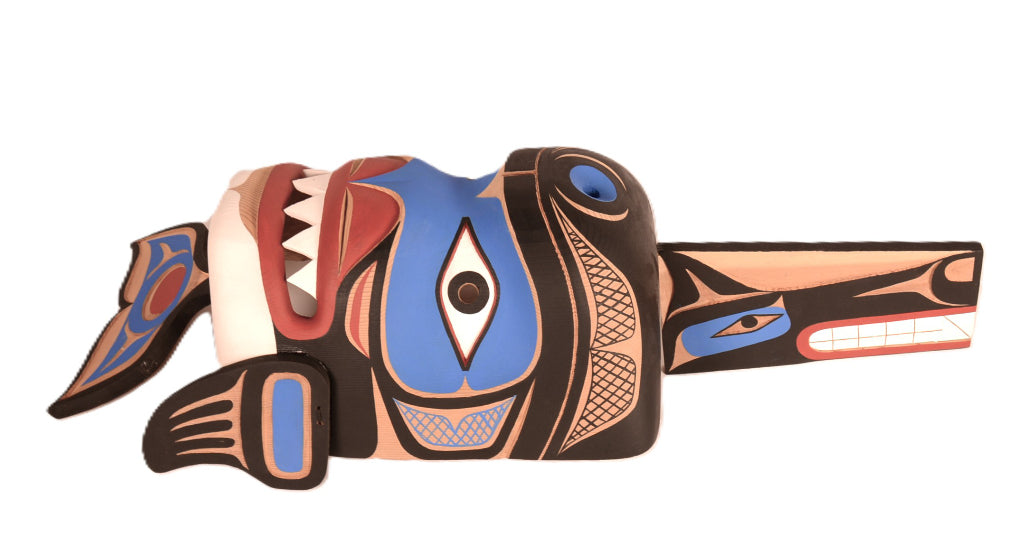 Northwest Coast Cedar Orca Whale - Wolf Mask By Wilson "Buddy" George
