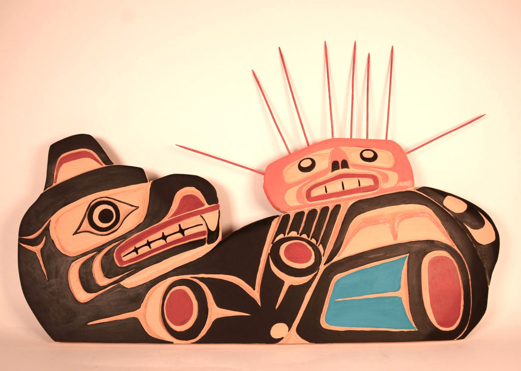 Northwest Coast Cedar Sea Otter with Urchin Mask By Dick Joseph