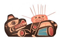 Northwest Coast Cedar Sea Otter with Urchin Mask By Dick Joseph