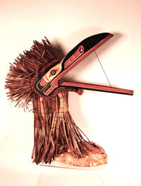 Northwest Coast Cedar Miniature Raven Dancer Headdress By Alfred Robertson