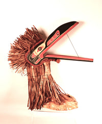 Northwest Coast Cedar Miniature Raven Dancer Headdress By Alfred Robertson