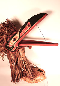 Northwest Coast Cedar Miniature Raven Dancer Headdress By Alfred Robertson