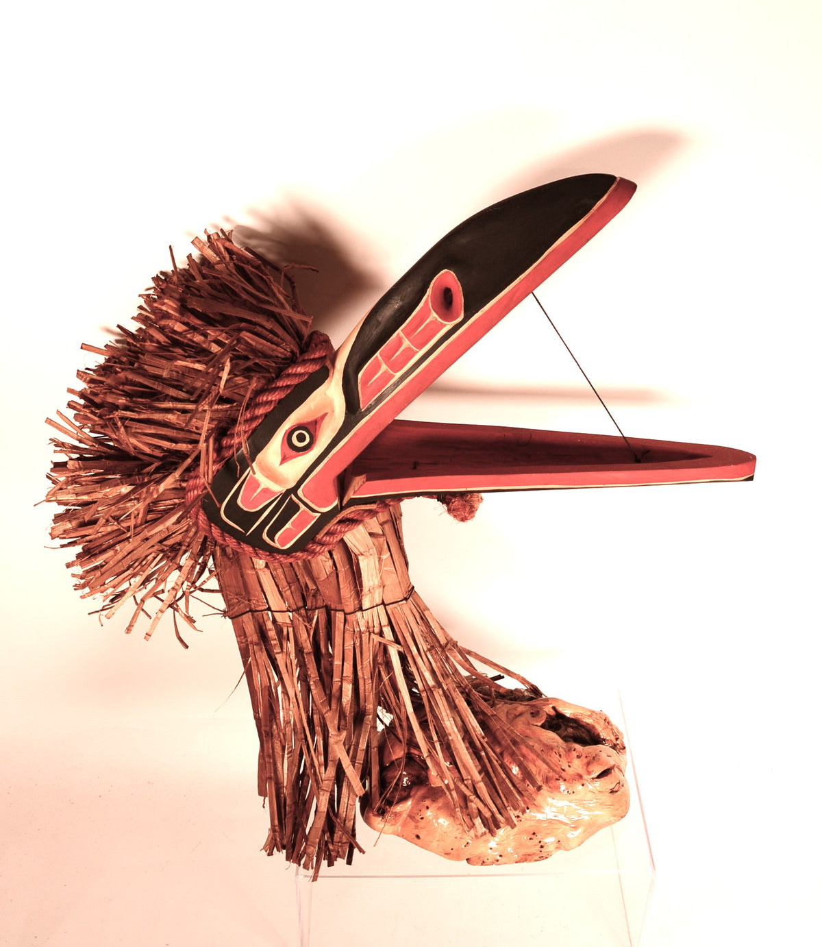 Northwest Coast Cedar Miniature Raven Dancer Headdress By Alfred Robertson