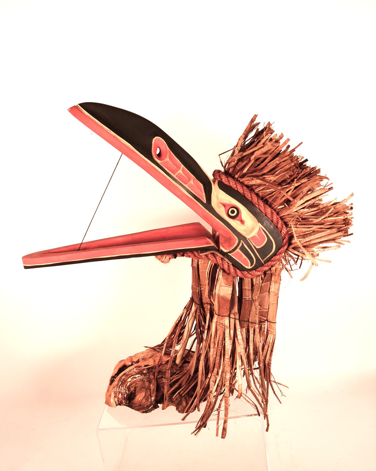 Northwest Coast Cedar Miniature Raven Dancer Headdress By Alfred Robertson