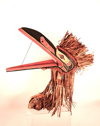Northwest Coast Cedar Miniature Raven Dancer Headdress By Alfred Robertson