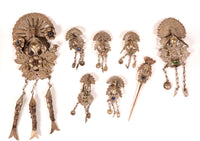 Peruvian Andean Tupu Shawl Pins with Sash Set of 8