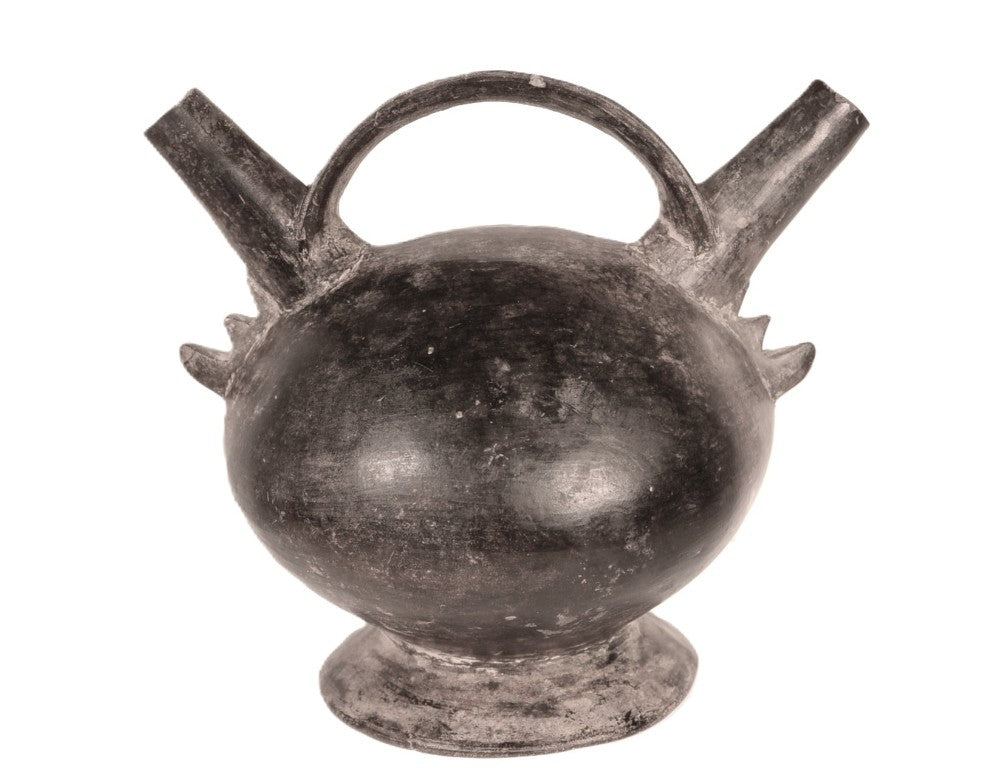 Chimu North Coast Blackware Spout Vessel