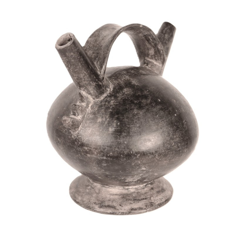 Chimu North Coast Blackware Spout Vessel