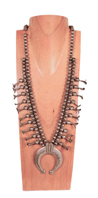 Navajo Squash Blossom Sterling Silver Necklace