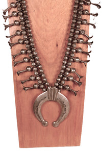 Navajo Squash Blossom Sterling Silver Necklace