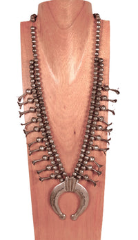 Navajo Squash Blossom Sterling Silver Necklace