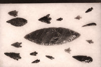 Group of Stone Points in Riker Case