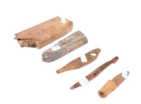 Inuit/Eskimo Walrus Ivory 3 tools and 2 Raw Ivory Pieces Set of 5