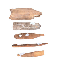 Inuit/Eskimo Walrus Ivory 3 tools and 2 Raw Ivory Pieces Set of 5