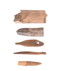 Inuit/Eskimo Walrus Ivory 3 tools and 2 Raw Ivory Pieces Set of 5