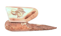 Inuit Eskimo Walrus Ivory Scrimshaw Mammoth Sculpture