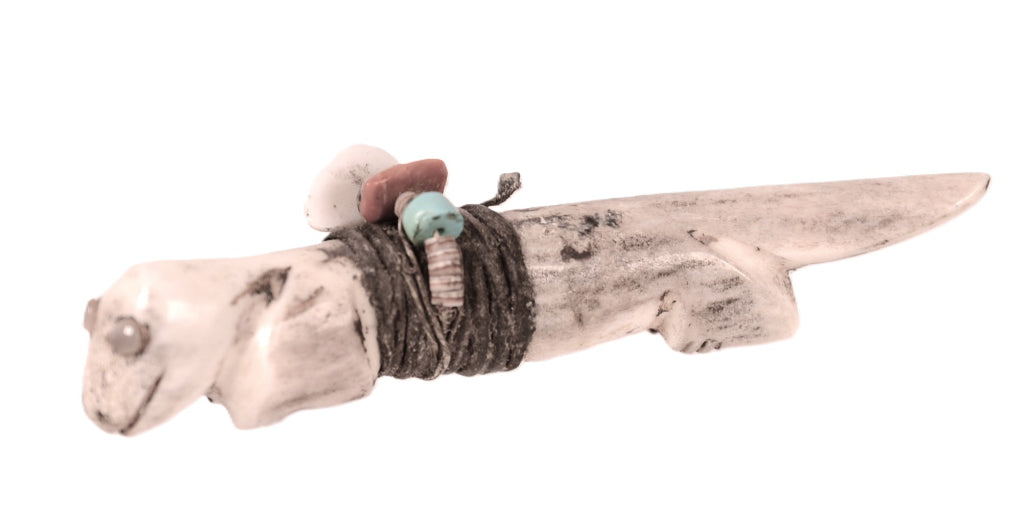 Zuni Pueblo Antler Wolf Fetish By Teddy Weahkee