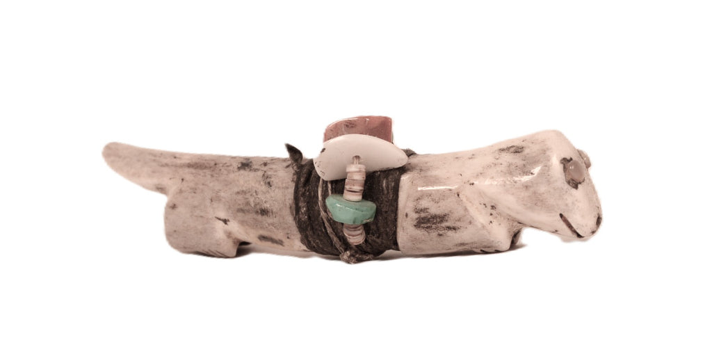Zuni Pueblo Antler Wolf Fetish By Teddy Weahkee