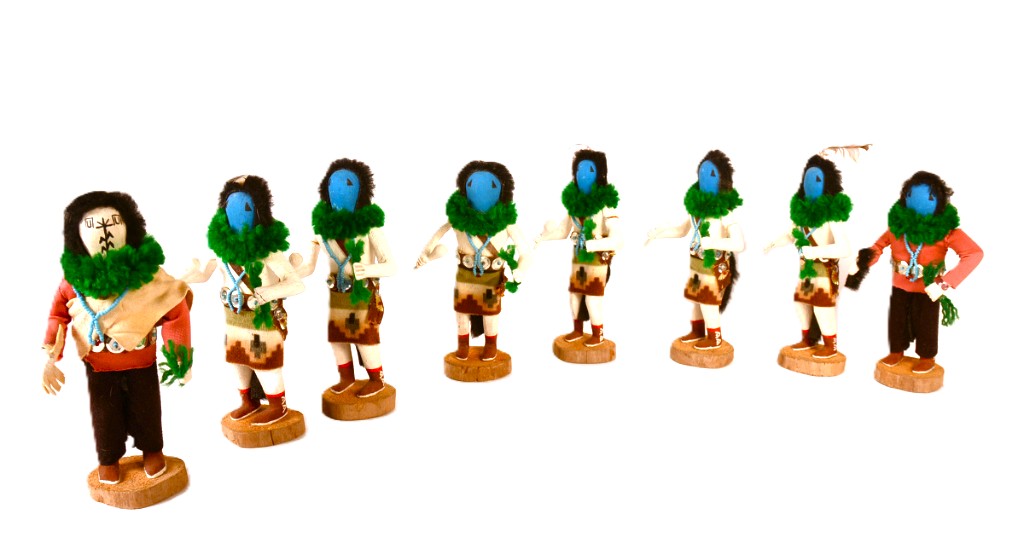 Navajo Yei Bi Chei Dancers Kachina Dolls Set of 8