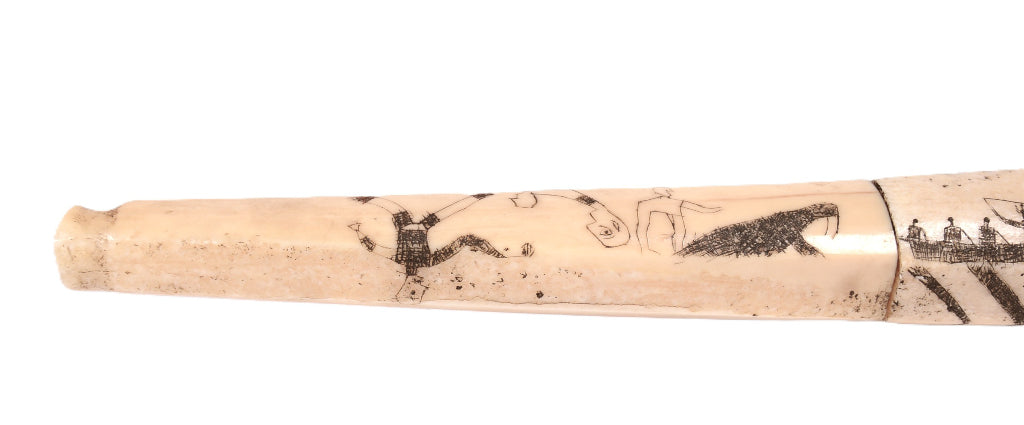 Inuit Ivory Pipe with Carved Figures - 2 Pieces