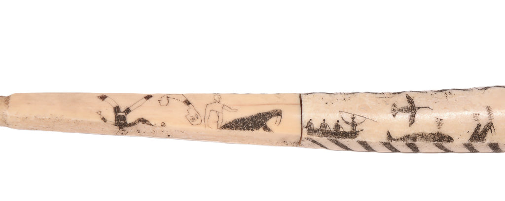 Inuit Ivory Pipe with Carved Figures - 2 Pieces