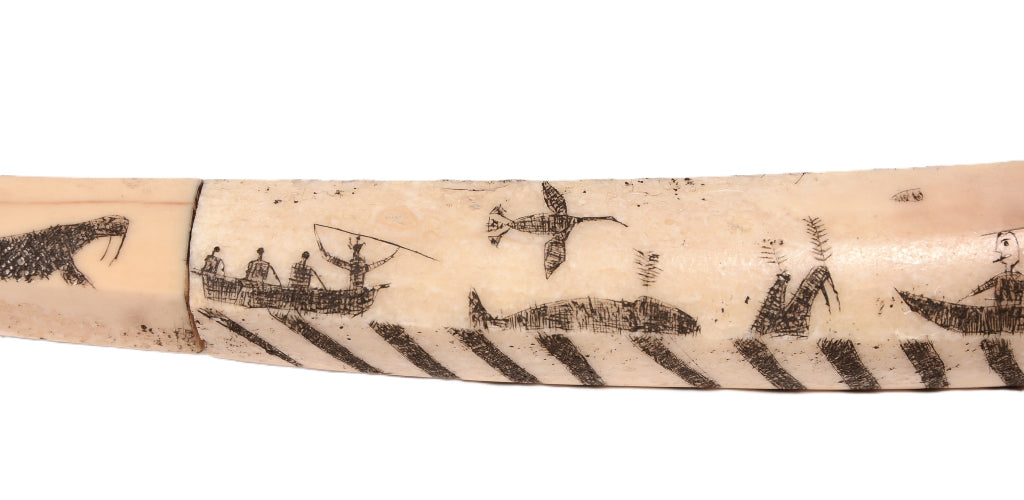 Inuit Ivory Pipe with Carved Figures - 2 Pieces
