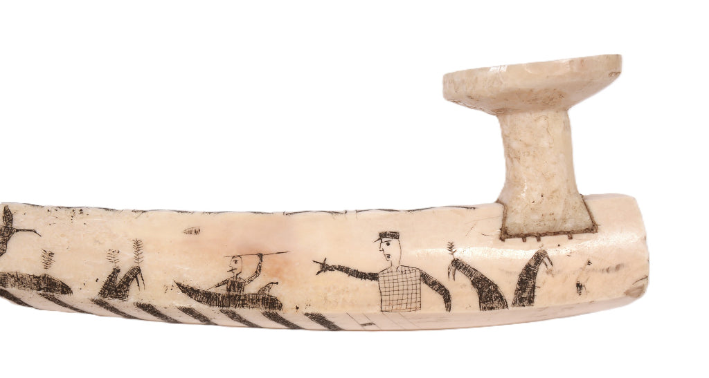 Inuit Ivory Pipe with Carved Figures - 2 Pieces