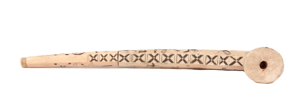Inuit Ivory Pipe with Carved Figures - 2 Pieces