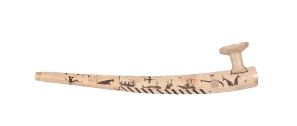 Inuit Ivory Pipe with Carved Figures - 2 Pieces