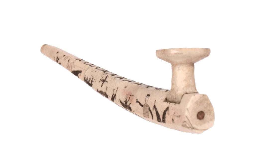 Inuit Ivory Pipe with Carved Figures - 2 Pieces