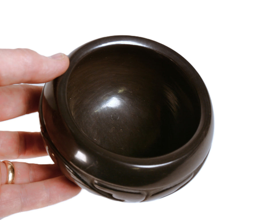 Santa Clara Pueblo Black Carved Pottery By Betty Tafoya