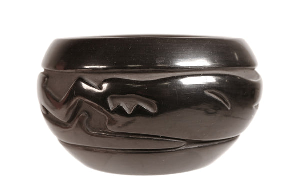Santa Clara Pueblo Black Carved Pottery By Betty Tafoya