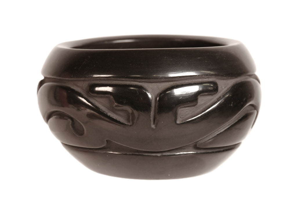 Santa Clara Pueblo Black Carved Pottery By Betty Tafoya